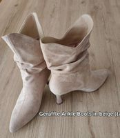 Ankle Boots in beige aus Kunstvelours Grösse 37