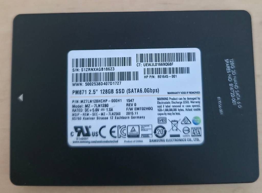 Dischi rigidi: Samsung PM871 128GB SSD – Usato da Basel venduto da Junior_Store