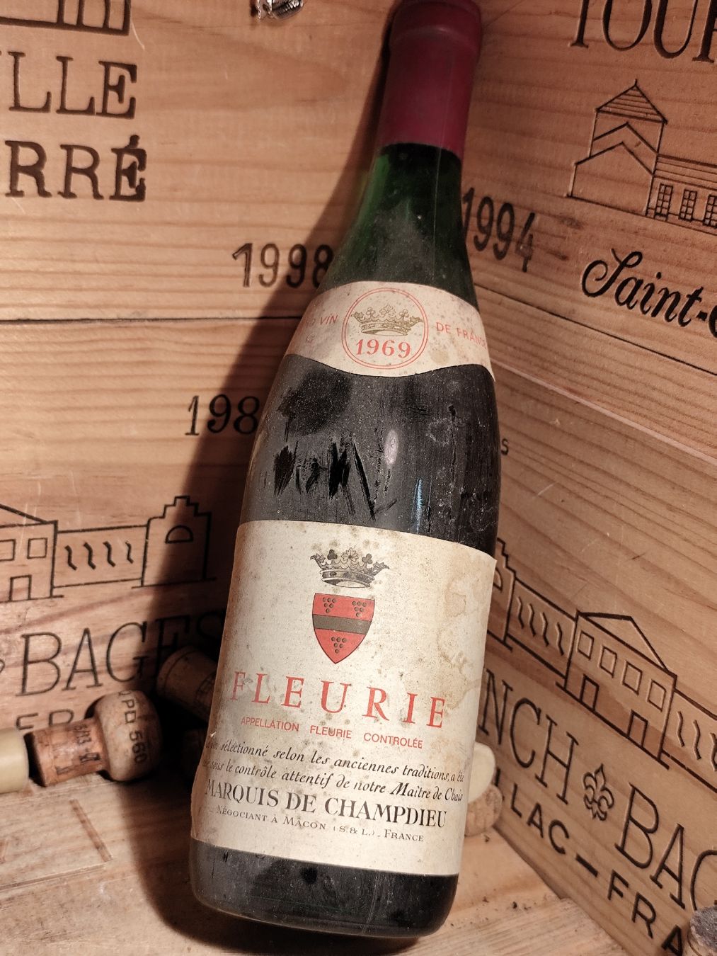 Vino: 1969 Fleurie Marquis de Champdieu – Nuovo (secondo la descrizione) da Büsserach venduto da Vintage-vins 6