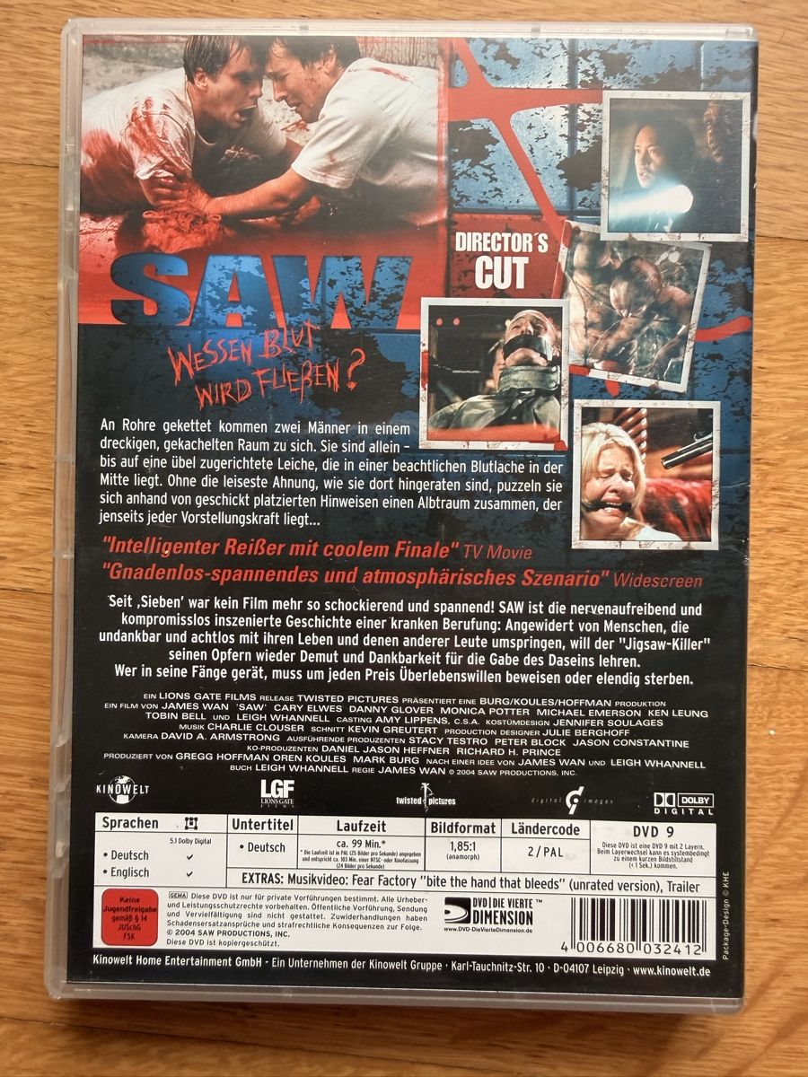 Tutti i DVDs: SAW Director's Cut - DVD – Usato da Kölliken venduto da nerdorado 1