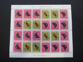 & 1953 PJ Kehrdruckbogen postfrisch** mit Schmetterlings Ei