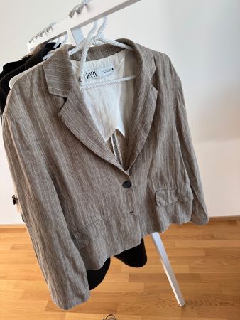 Zara Leinen Jacke Blazer S