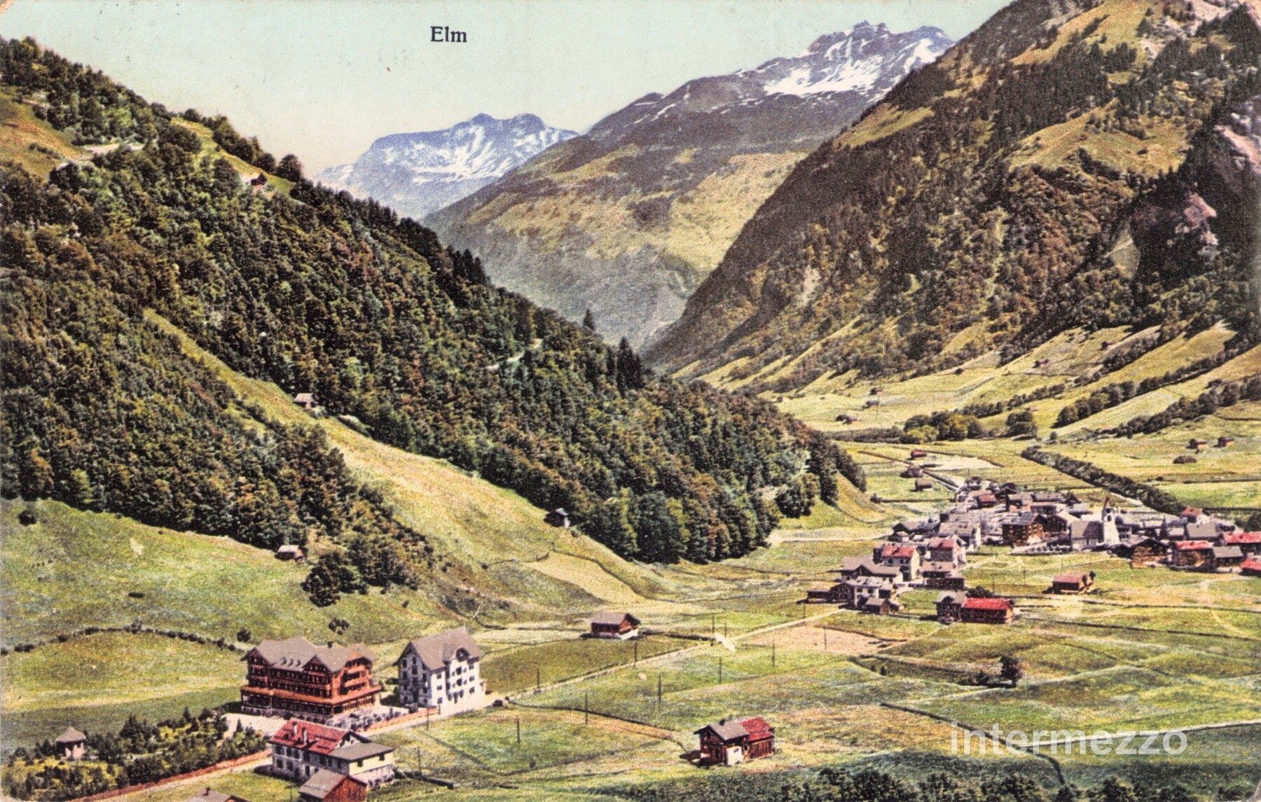 Cartoline postali: Elm GL // 1918 Gesamtansicht – Usato da Basel venduto da intermezzo12