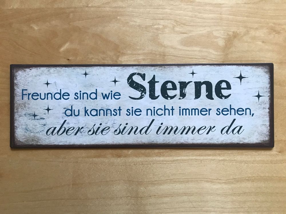 Blechschild Spruch Freunde sind wie Sterne... Deko Kaufen auf