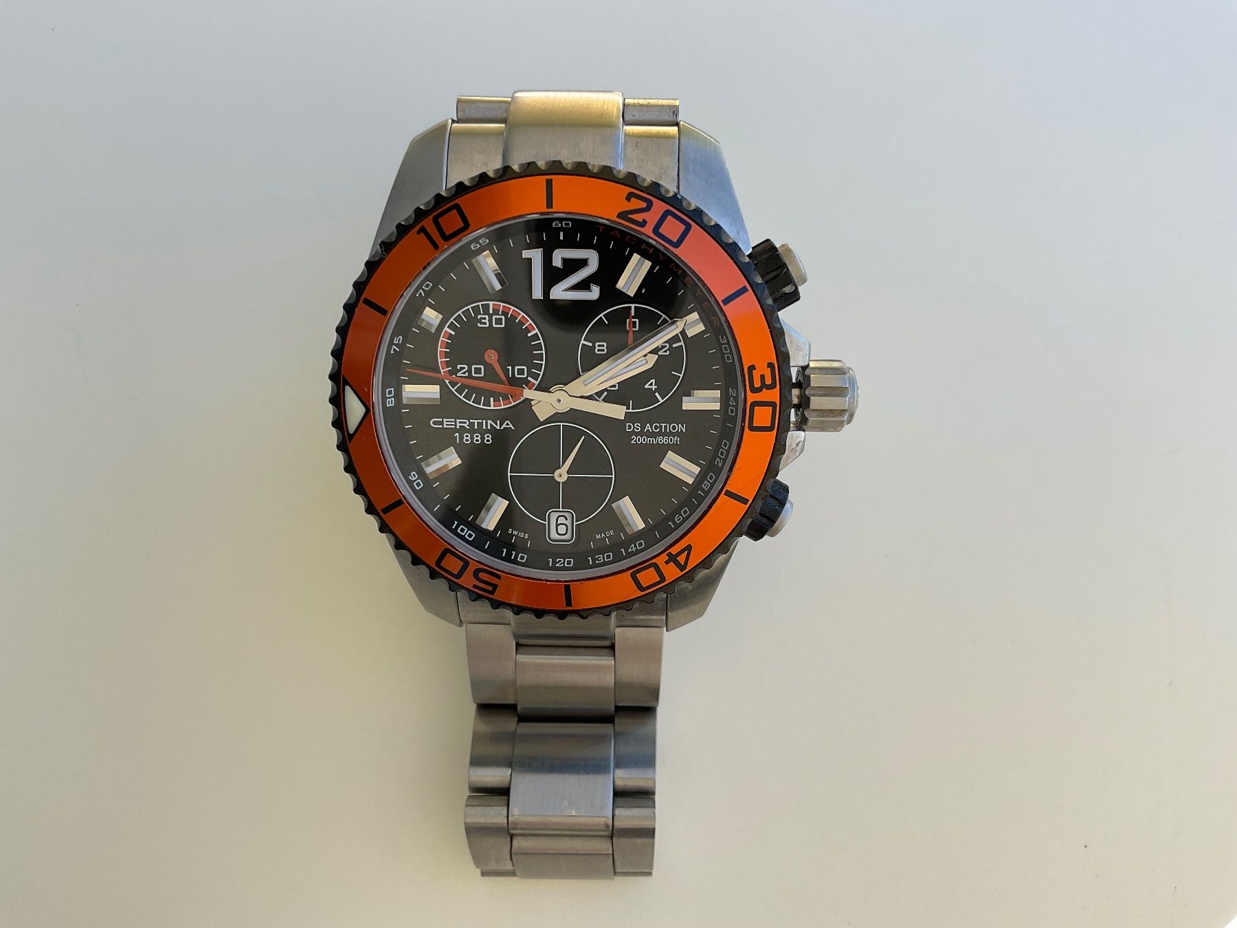 Certina Orologi: CERTINA DS Action Chronograph (orange) NEU – Nuovo (secondo la descrizione) da Neuchâtel venduto da BeatriceThierry