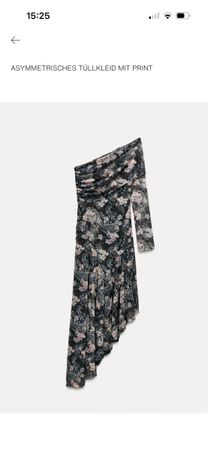 Asymmetrisches Tüllkleid mit Print Grösse M neu