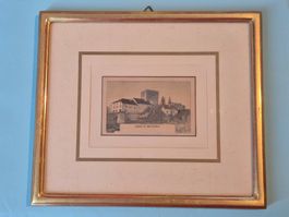 alter handkolorierter Holzstich Schloss Weinfelden um 1875