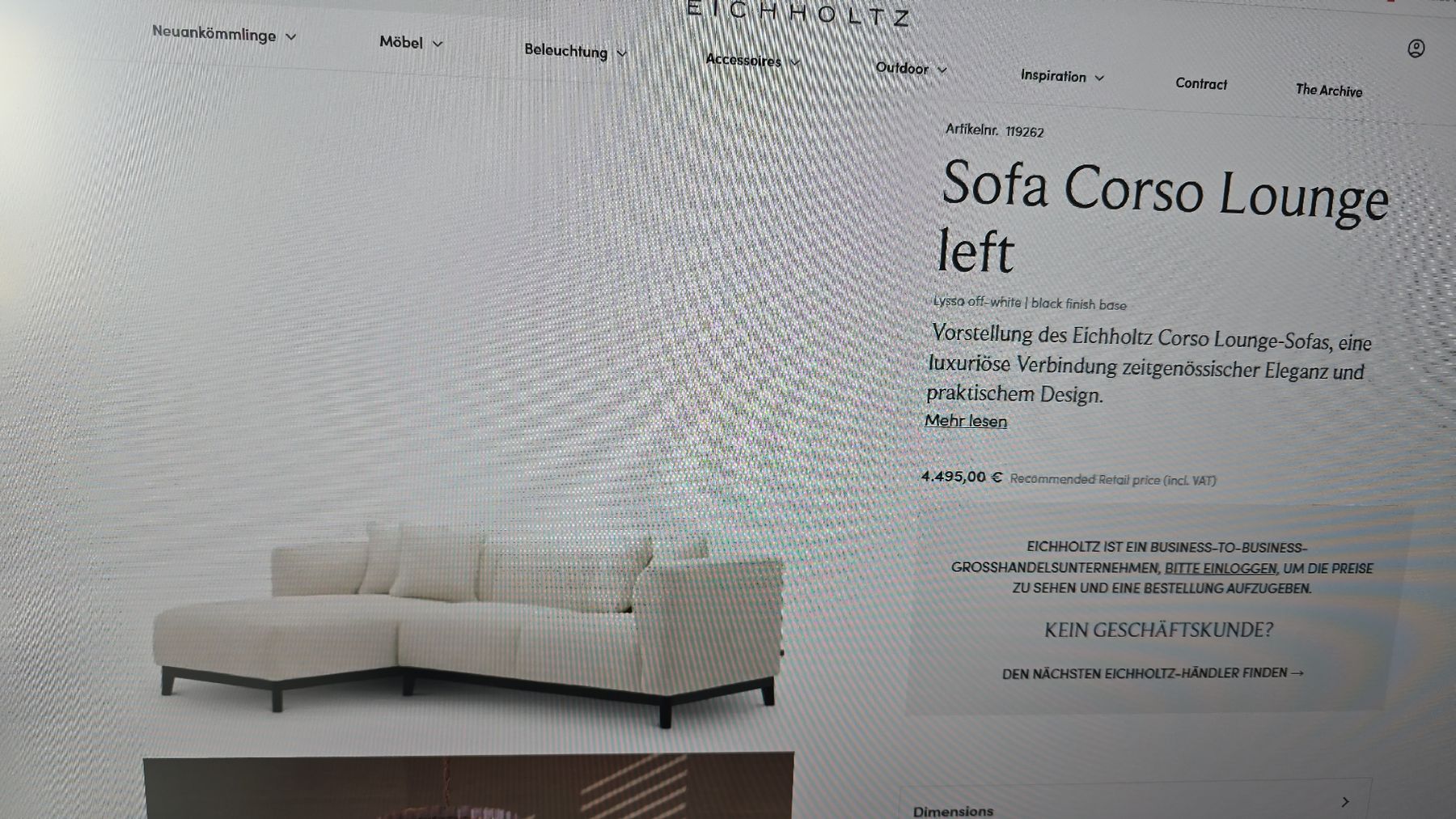 Eichholtz Sofas: Eichholtz Sofa Corso Lounge left original, Neuzustand! – Neu (gemäss Beschreibung) aus Worb von nilae911 6