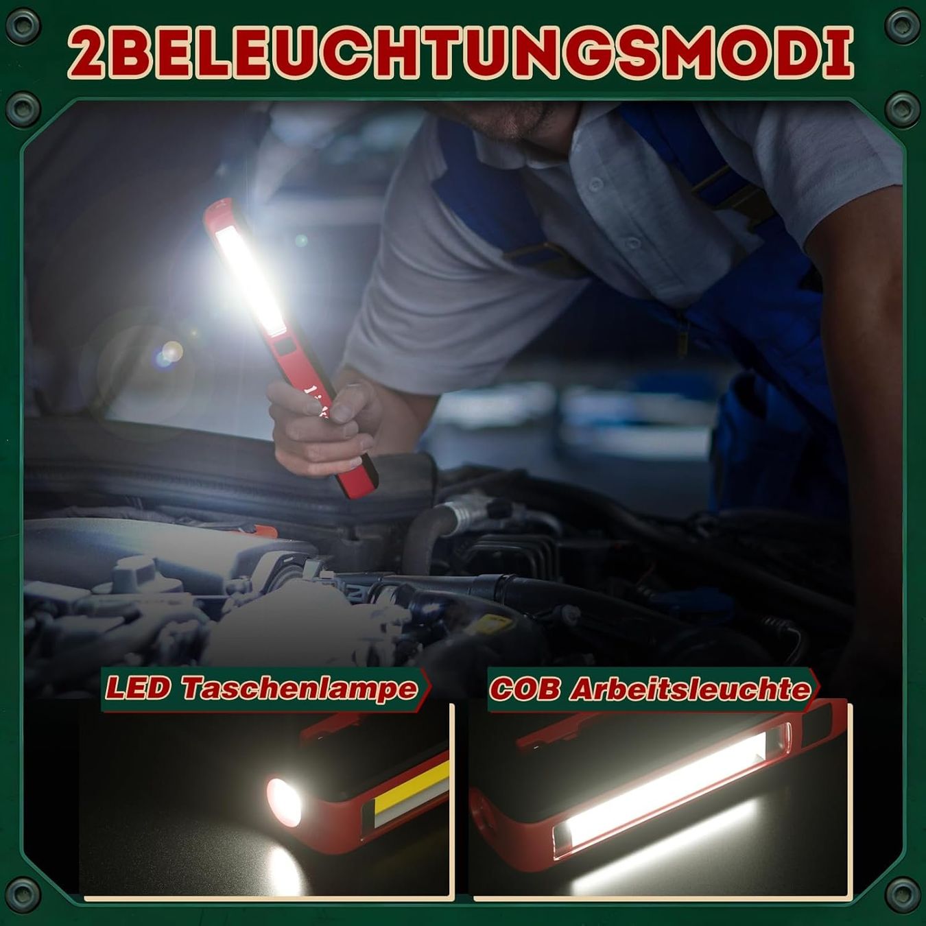 Lampade: 2x LED Arbeitsleuchte Taschenlampe mit Magnet – Nuovo e nell'imballaggio originale da Nuglar venduto da SaleRitter 2