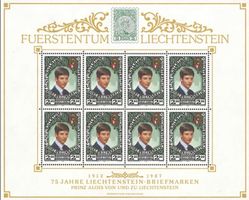 🇱🇮 1987 SÉRIE ** « 75 ANS DE TIMBRES « (LBK 30.00)