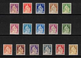 1908-1940 Helvetia mit Schwert komplette Serie **