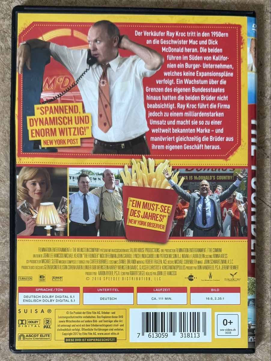 Alle DVDs: THE FOUNDER – Neu (gemäss Beschreibung) aus Dietikon von AndreaSch01 1
