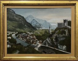 Original Gemälde von H. Ruch, Glarus Landeck Tirol