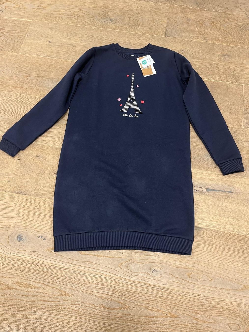 Vertbaudet Vestiti & Gonne: Mädchen Sweatkleid BASIC in Marineblau Vertbaudet Gr. 152 – Nuovo e nell'imballaggio originale da Esslingen venduto da Verkauf-2025