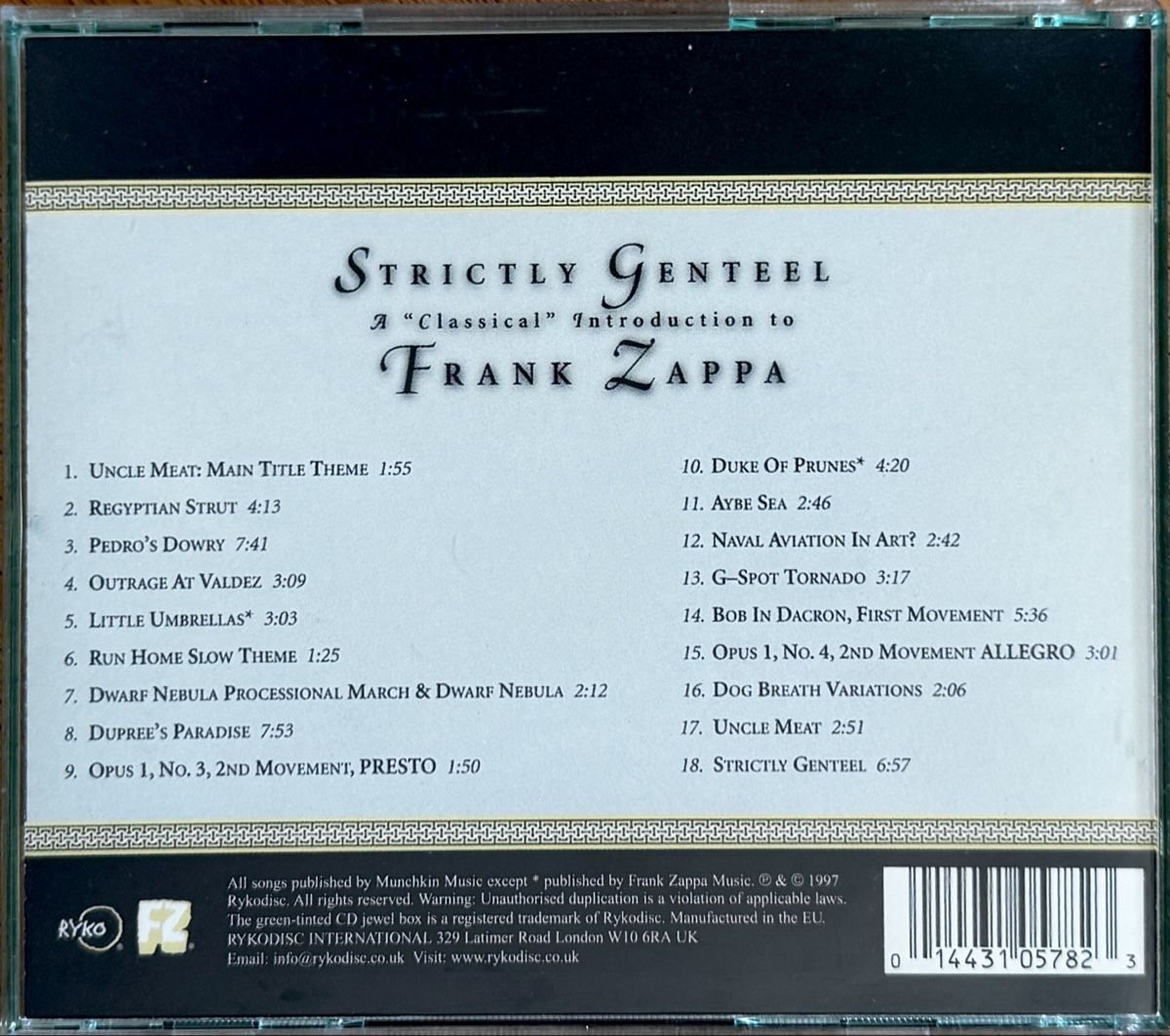 CD: CD Frank Zappa - Strictly Genteel – Usato da Zürich venduto da tomakomai 1