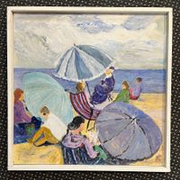 Gemälde / Szene am Strand von A. Matscher      (ID M528)