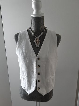 ZARA Weisse Leinenweste, Grösse M,