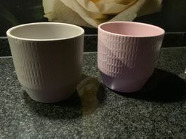2er Set Blumentöpfe, Pastelltöne, neuwertig, Frühling!