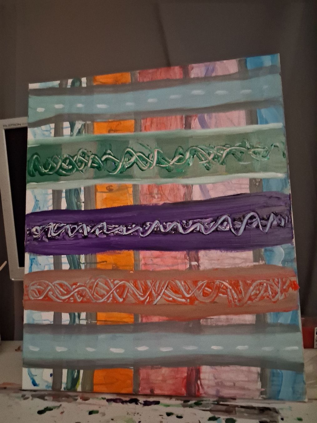 Dipinti: Abstraktes Bild Acryl auf Leinwand 50x60 – Nuovo e nell'imballaggio originale da Sevelen venduto da rot_7p8z
