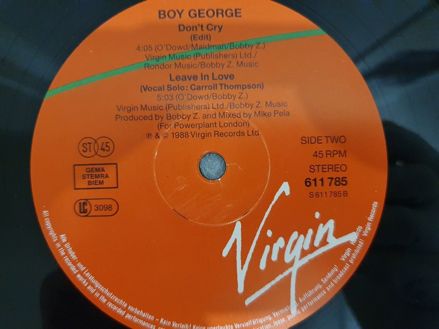 Vinyles: Boy George – Don't Cry – D'occasion à Uster par Vinyl-Leidenschaft 5