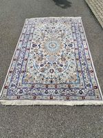 Perser Teppich Nain hellblau/beige,Top Zustand,250x100 cm