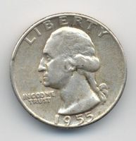 USA Quarter 1/4 Dollar 25 Cents 1955 Silber