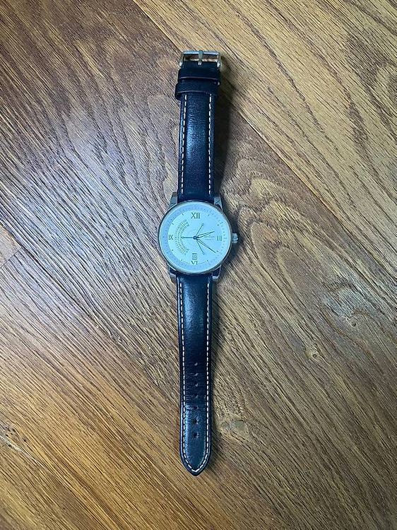 Kronsegler Vertigo - Orologio Automatico Placcato Oro Con Quadrante Onice E Cinturino In Pelle