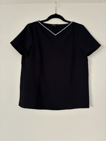 Top à strass bleu marine Maje