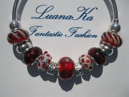 Armspange mit Beads, rot *OVP*