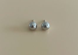 Silver Tone Ball Drop Earrings, Modern & Minimalist!
