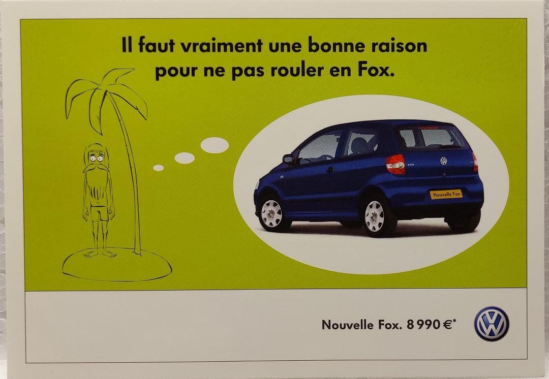 Cartoline postali: VW   Nouvelle   FOX   -   carte du concessionnaire – Usato da Delémont venduto da Domdom1