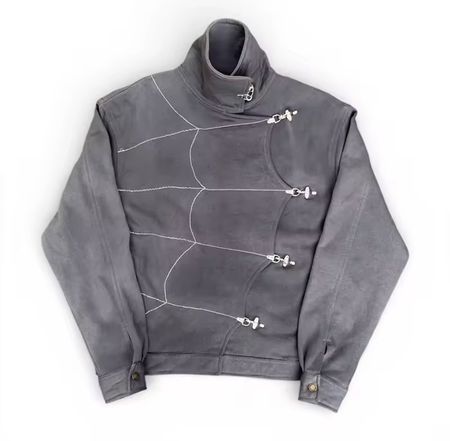 Veste grise à fermoirs métalliques état correct