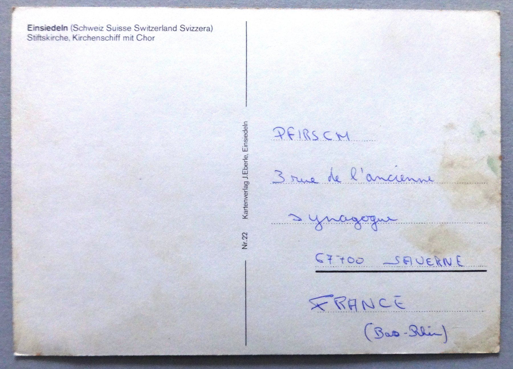Cartoline postali: Einsiedeln, Stiftskirche, Kirchenschiff mit Chor – Difettoso da Fétigny venduto da Billy2miny 1