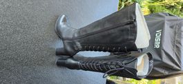 Stiefel Leder schwarz Schnürung Reissverschluss Grösse 38