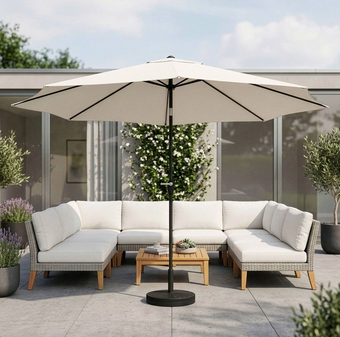Ombrelloni: Sonnenschirm weiss 300 cm - Gratis Versand – Nuovo e nell'imballaggio originale da Kleinwangen venduto da Maluwa_GmbH 1