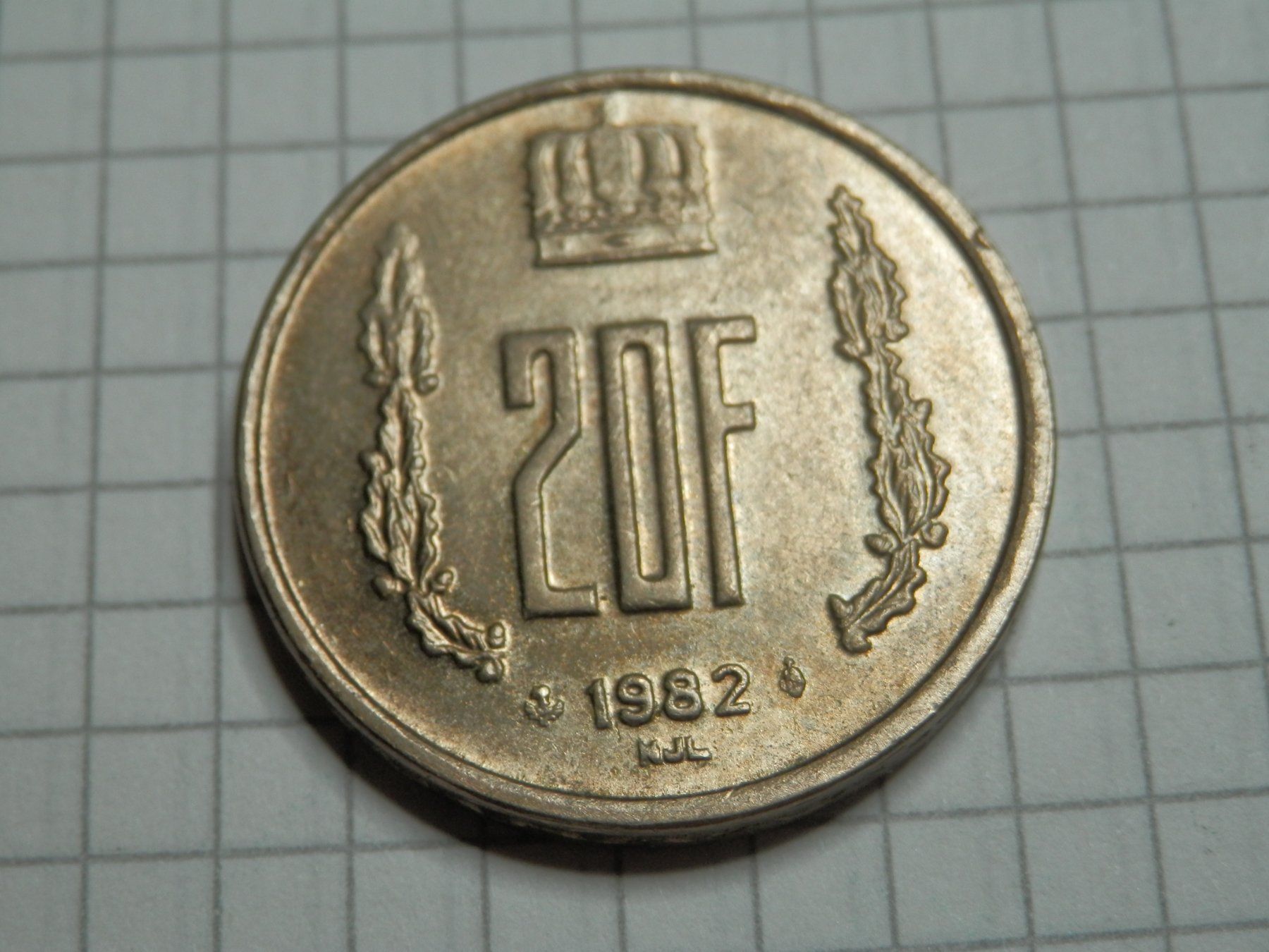 Tutti le monete: Luxemburg  20 Franken, 1982 – Usato da Weiach venduto da weiach81 1