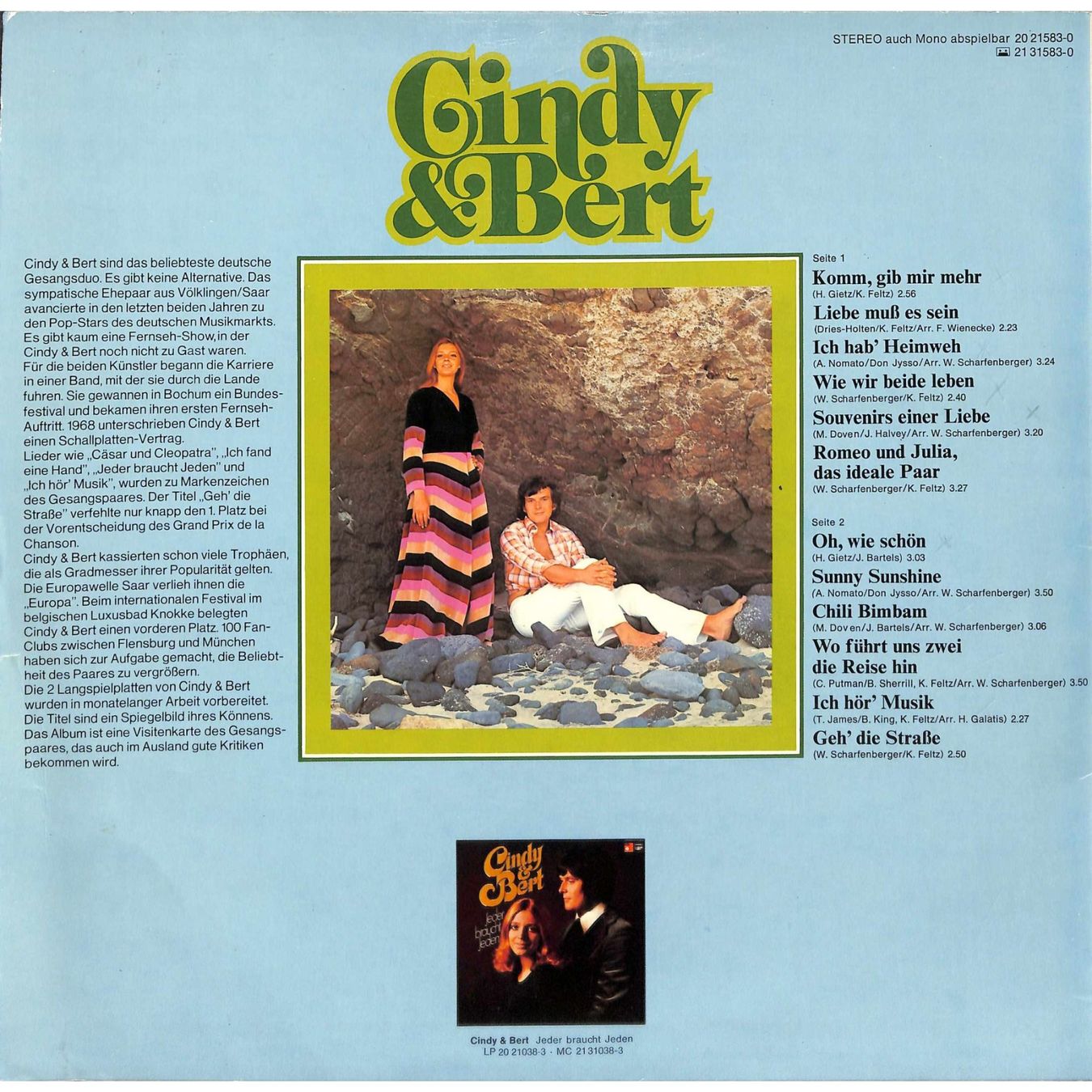 Dischi in vinile: LP Cindy & Bert – Cindy & Bert - 1972 – Usato da Trimmis venduto da Beax72 1