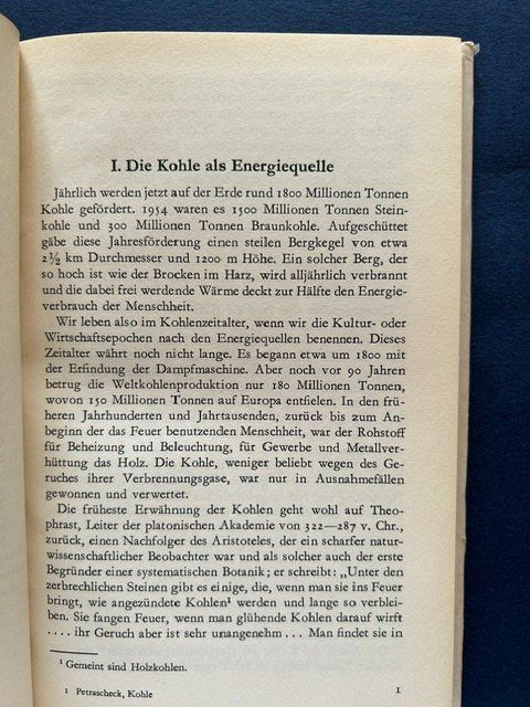 Bücher: W.E. Petrascheck, KOHLE, Erstausgabe 1956 – Gebraucht aus Bern von oregonzwei 5