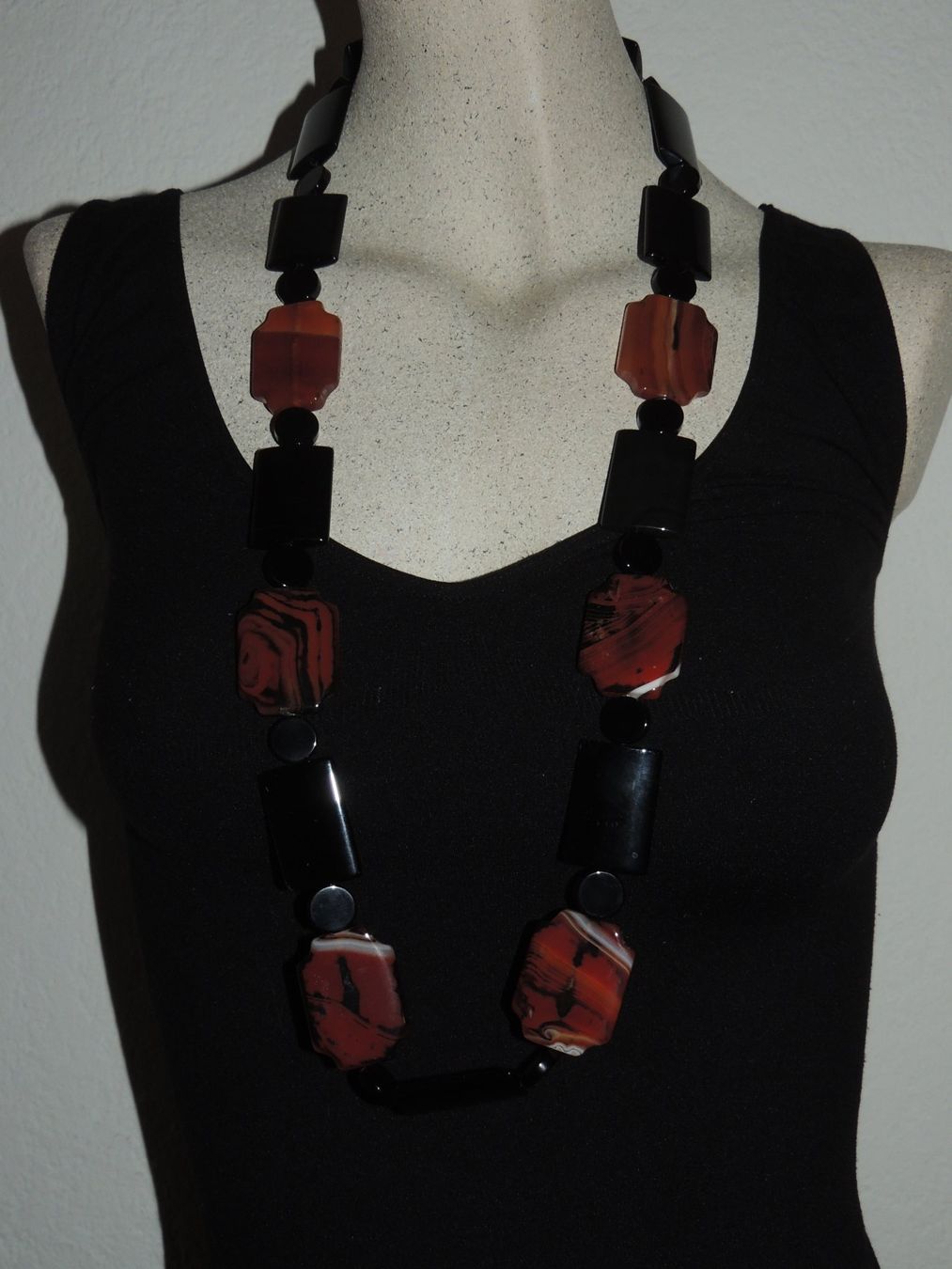 Ketten: EXKLUSIVE KETTE "STATEMENT" ONYX JASPIS 253 G 90 CM NEU – Neu (gemäss Beschreibung) aus Au ZH von FashionConsultant 7