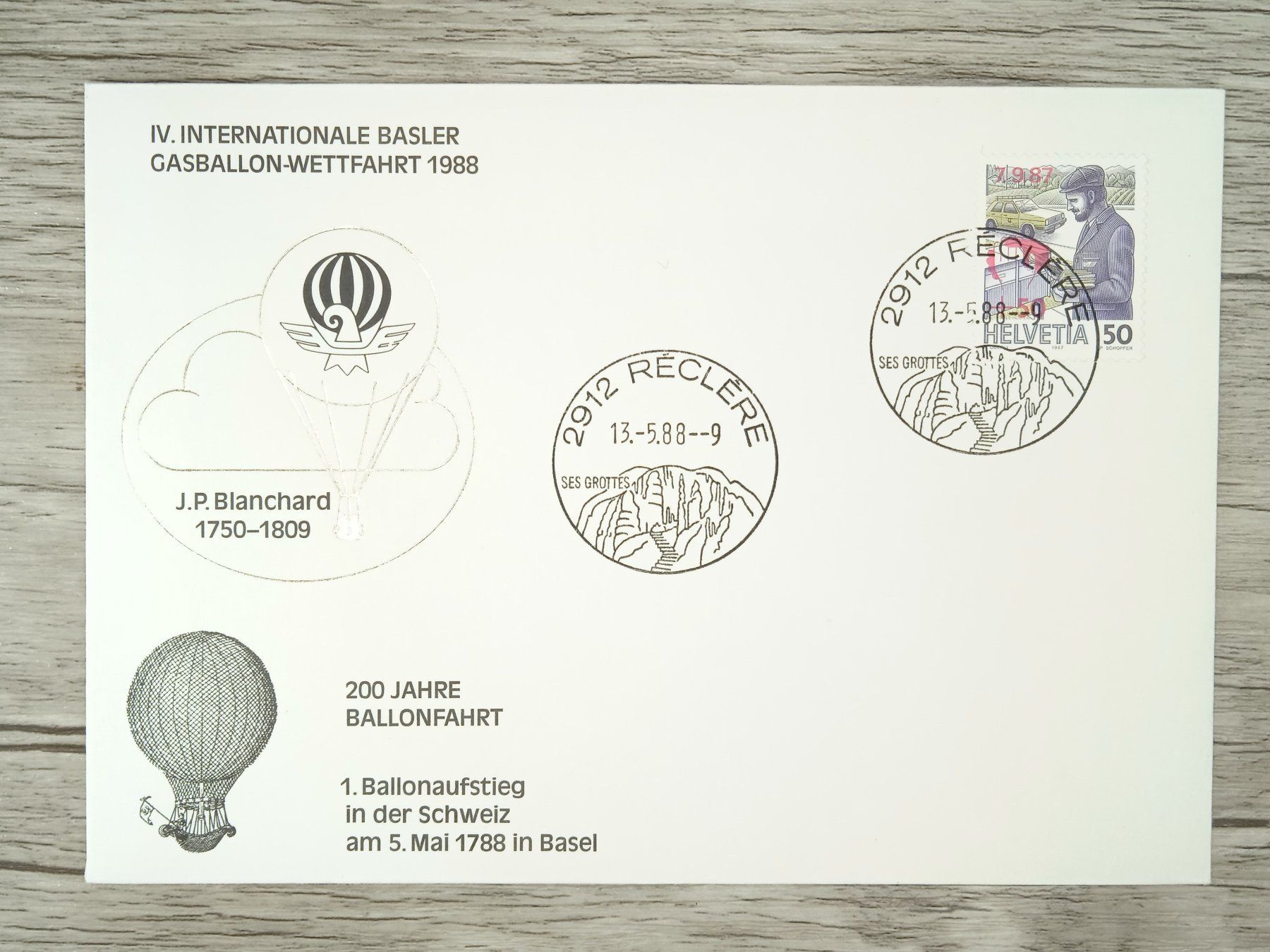 Tutti i francobolli: TR76 Enveloppe + Timbre Suisse 1988 Theme Ballon – Usato da Cousset venduto da Patrick_Collections