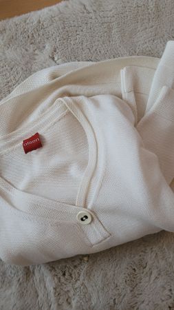Damen Pullover in Creme mit Knopfleiste neuwertig Olsen
