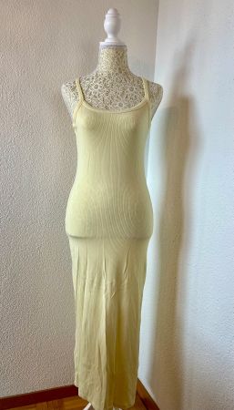 Tally Weijl long butter yellow dress w/ side cut-out