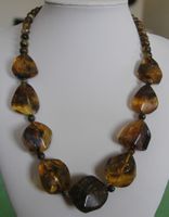 Nachlass: Ostsee Bernstein Schmuck Kette Collier 48 Gramm