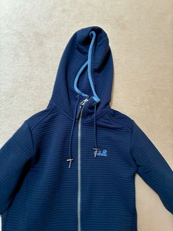 Jack Wolfskin Full Zip Hoodie, Navy Blue, Size Small