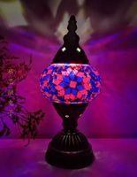Lampe de table en mosaïque  vintage  en pierre de verre