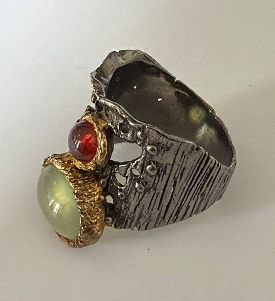 Ringe: kunstvoller Statement-Ring Silber 925 mit Steinen - Unikat – Gebraucht aus Ruggell von Zuza888 2