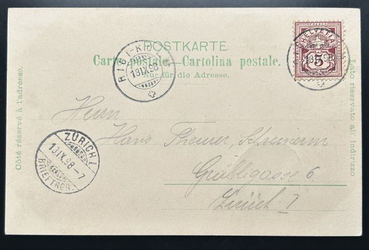 Cartoline postali:  Gruss vom Rigi Litho 5-Bildrig  – Usato da Horw venduto da Tellbub 1