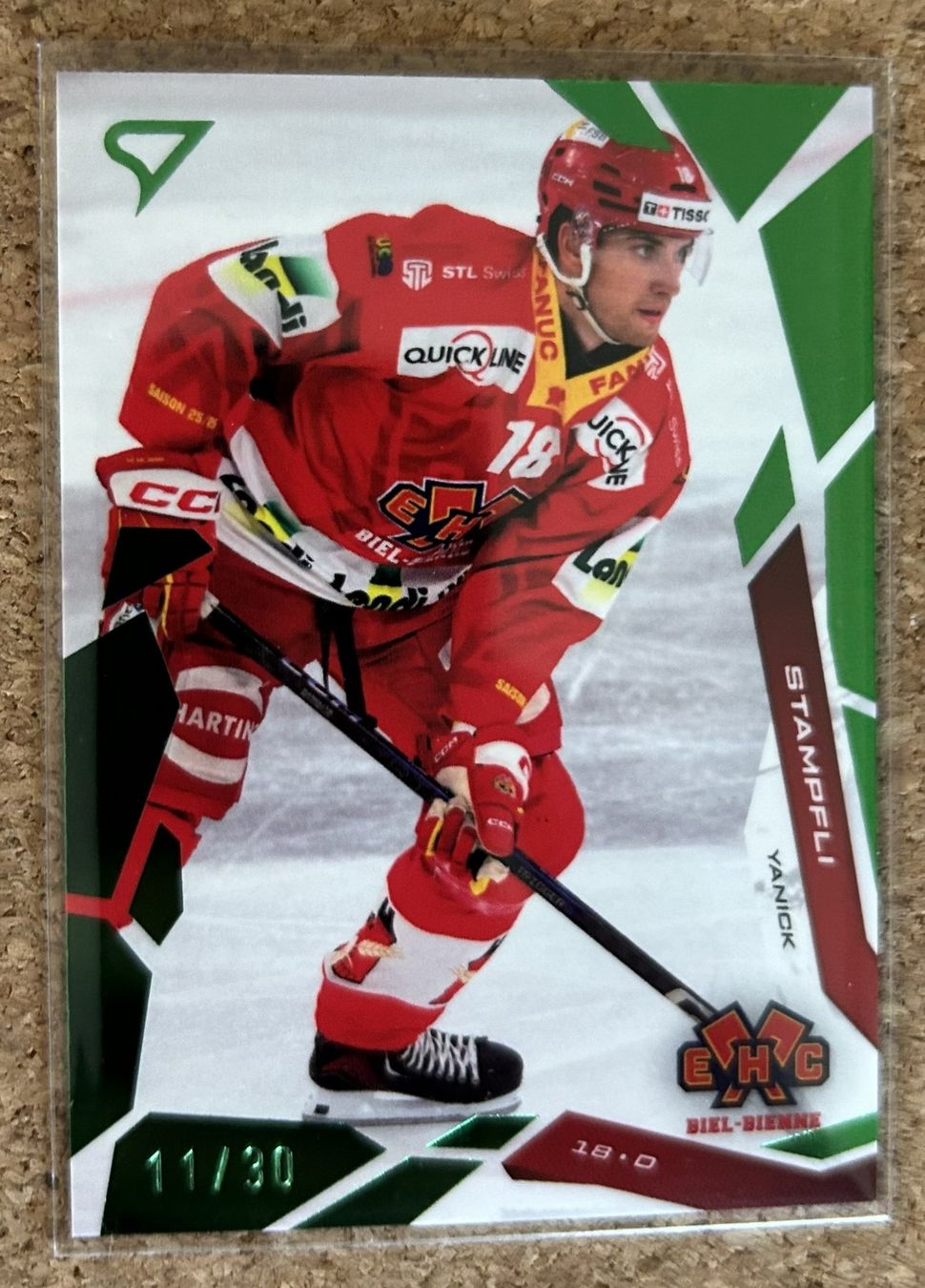 Sportzoo Carte collezionabili: EHC Biel Green Parallel Yanick Stampfli 11/30 – Nuovo (secondo la descrizione) da Cham venduto da 9inches
