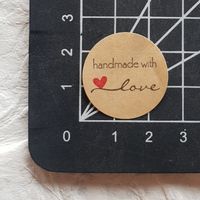 🐸 100 AUFKLEBER "HANDMADE WITH ❤ LOVE"