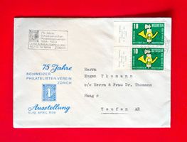 DEKORATIV 75 J. SCHW. PHILATELISTENVEREIN ZÜRICH TEUFEN 1959